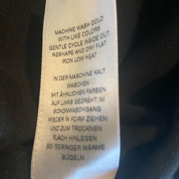 True Religion Mens Crew Sweater Sz XL Black Metal Logo Long Sleeve White Stripe - Picture 7 of 8